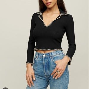Reformation Nolen Knit Top in Black